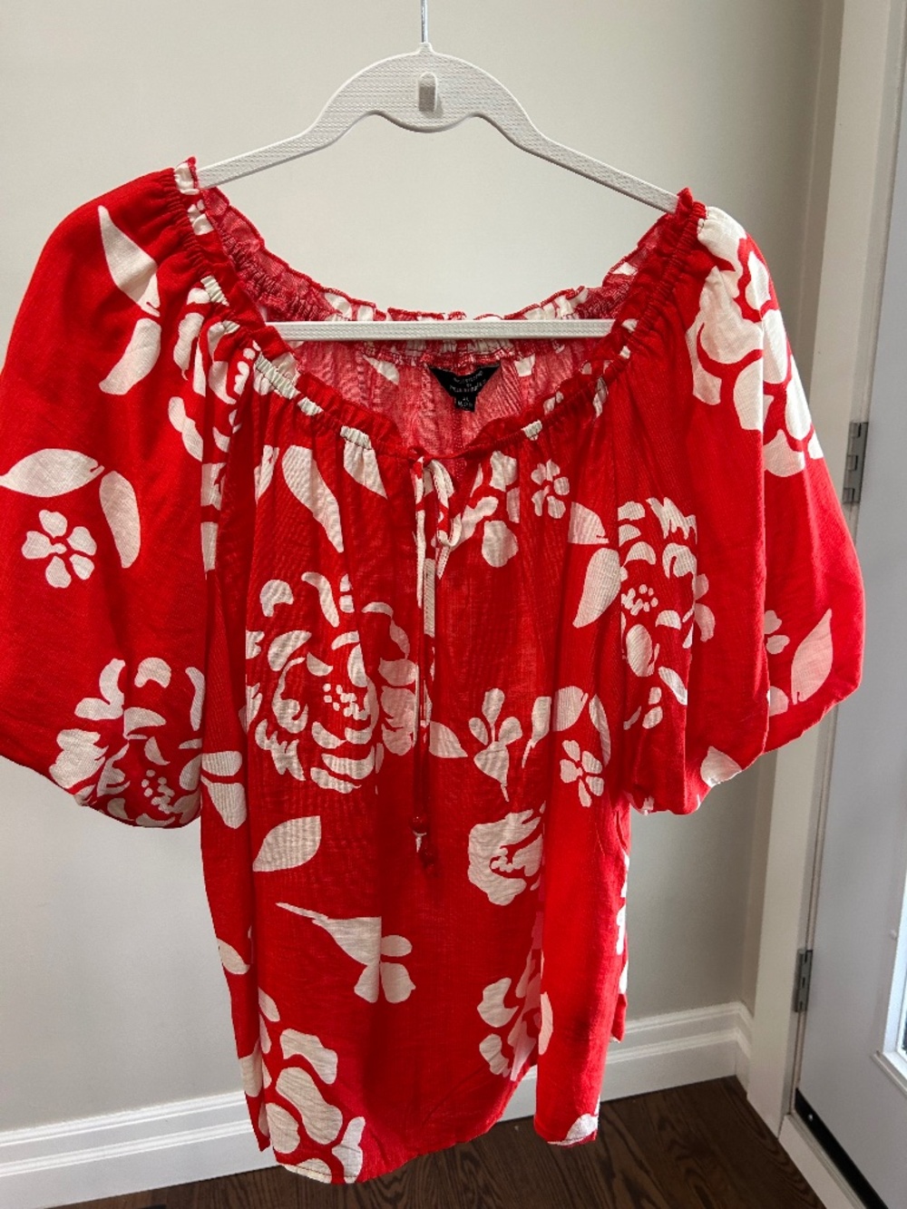 Red Floral Print Blouse